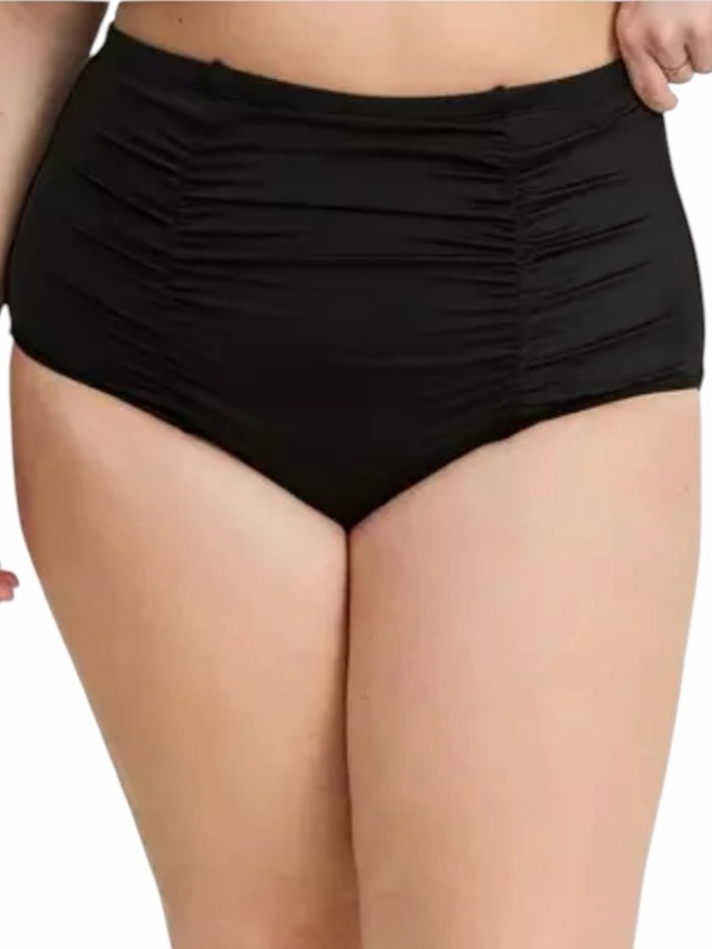 Torrid High-Waist Black Ruched Swim Bottoms 6X (30) NEW